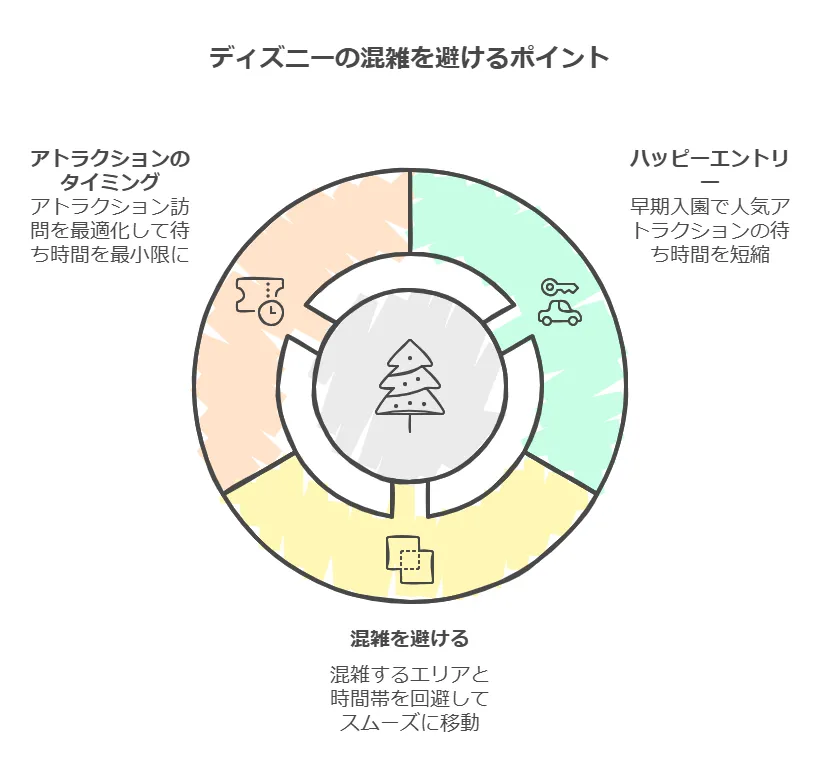 クリスマスディズニー期間中の混雑を避けるためのポイント