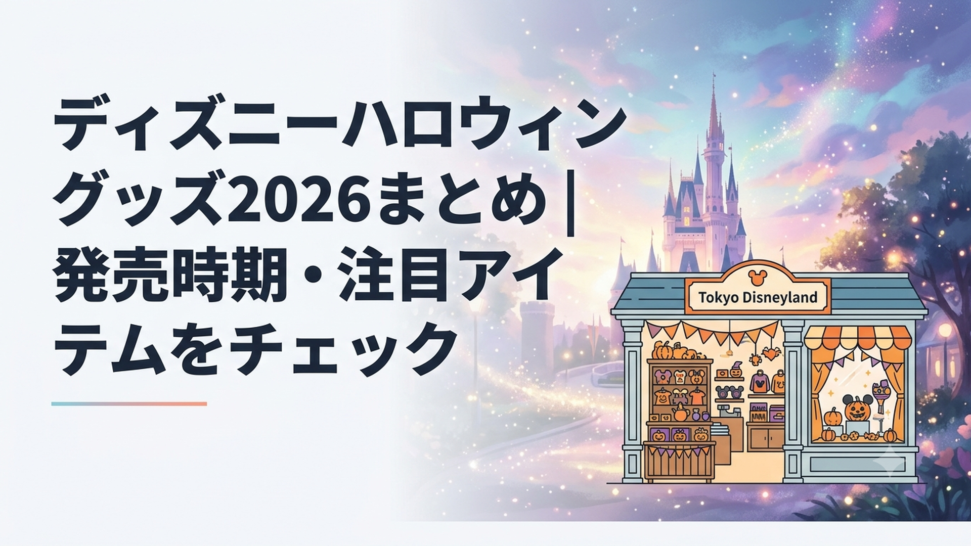 2026年ディズニーハロウィーン限定グッズをイメージした秋の東京ディズニーランドショップ風景