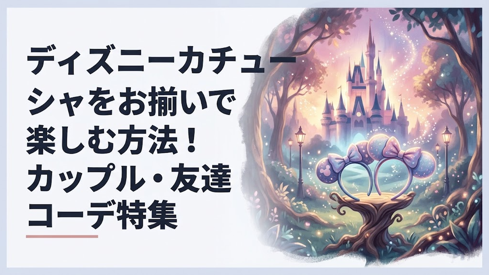東京ディズニーリゾートでお揃いのディズニーカチューシャを着けたゲストがパークを楽しむ華やかな風景