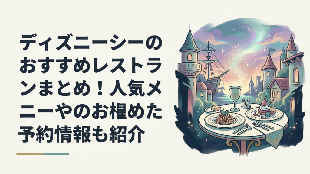 東京ディズニーシーの港町を背景にレストランで食事を楽しむゲスト