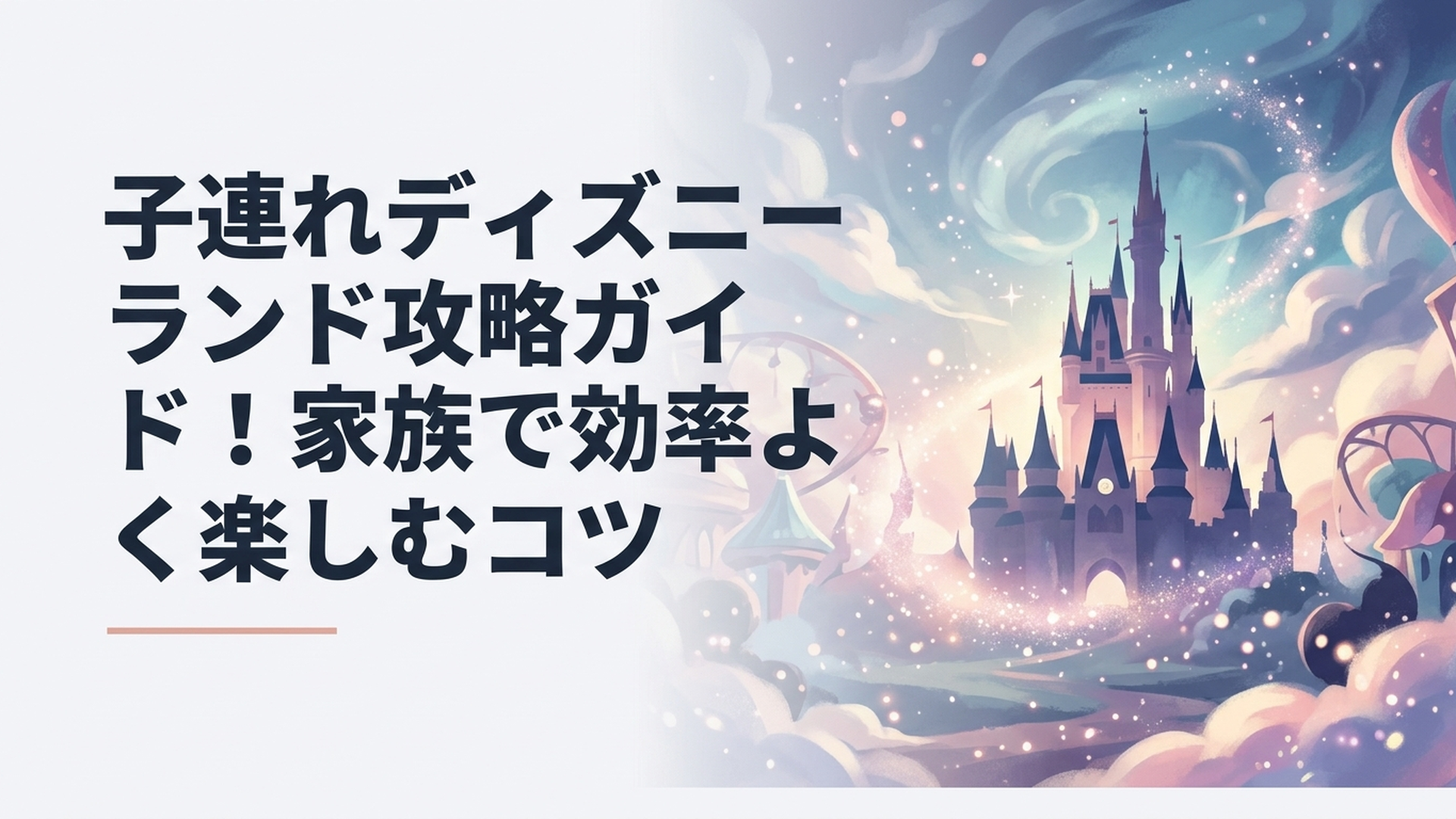 小さな子どもと家族が東京ディズニーランドのシンデレラ城前で楽しむ風景