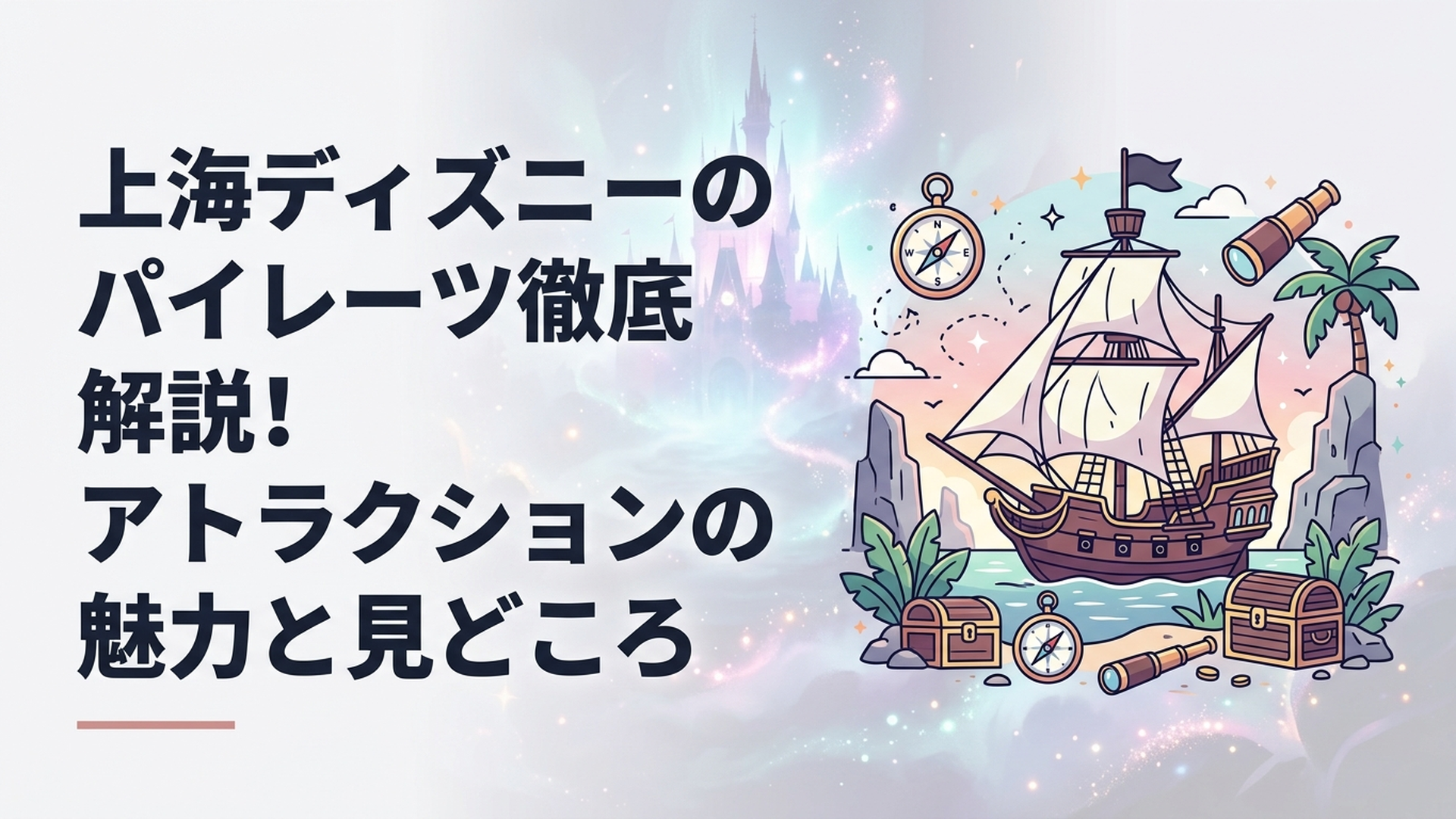 上海ディズニーランドのトレジャー・コーブにある海賊船と冒険の世界観