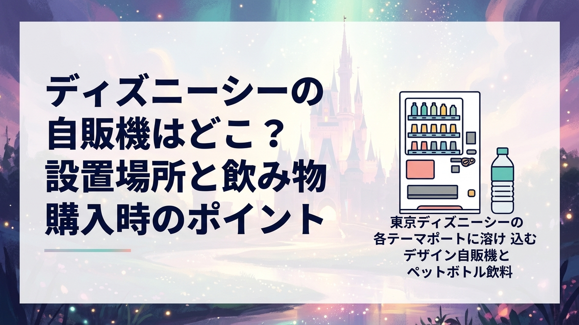 東京ディズニーシーの各テーマポートに溶け込むデザイン自販機とペットボトル飲料