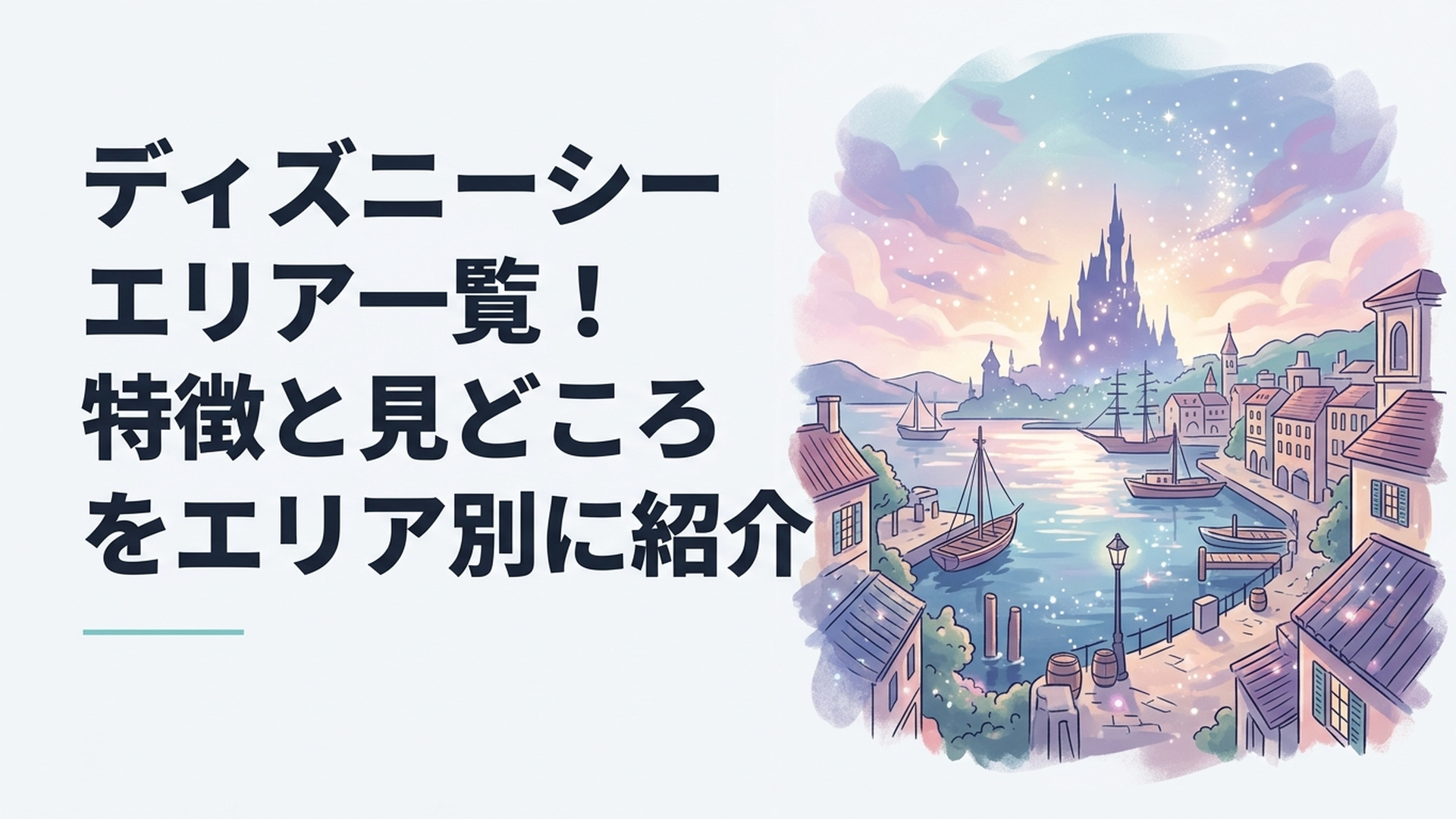 東京ディズニーシーの8つのテーマポートを見渡せる港町の風景