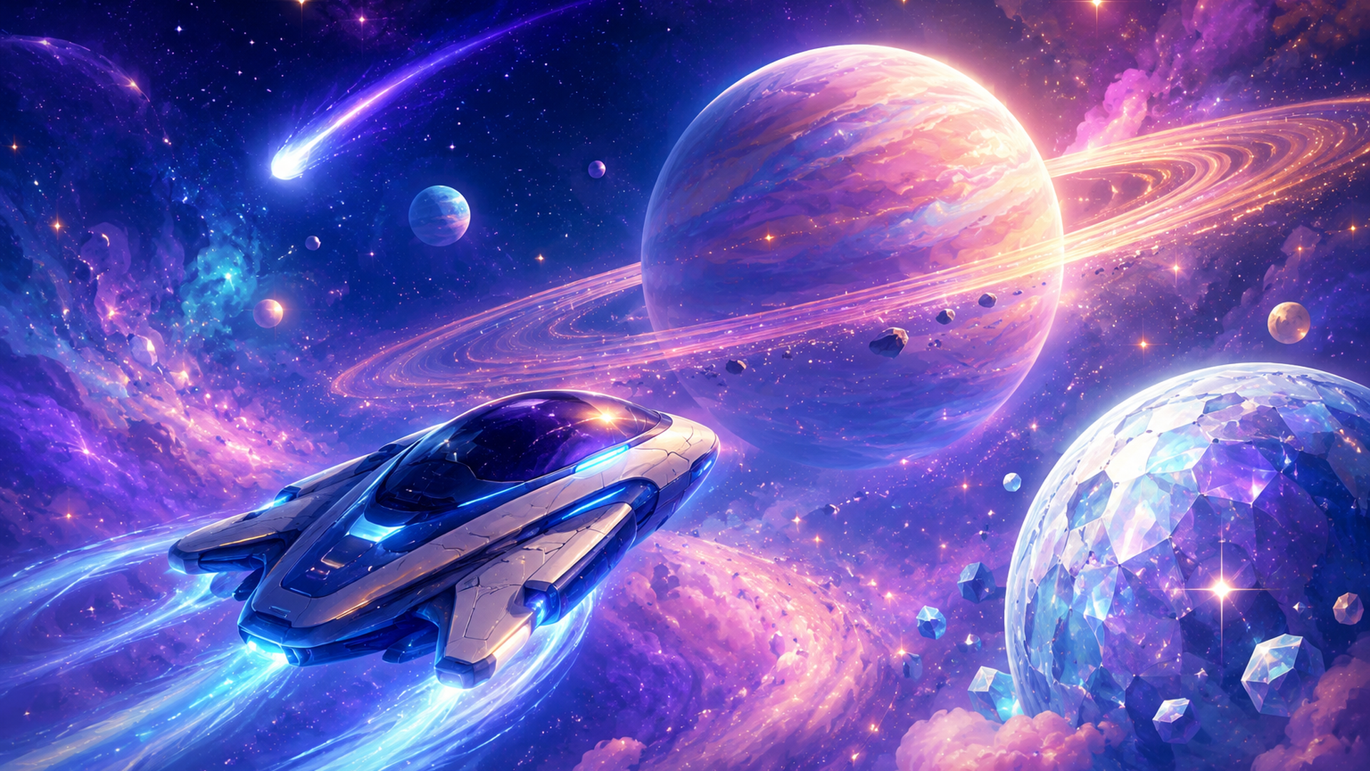 スターツアーズで登場する宇宙空間や惑星の冒険シーンのイメージ